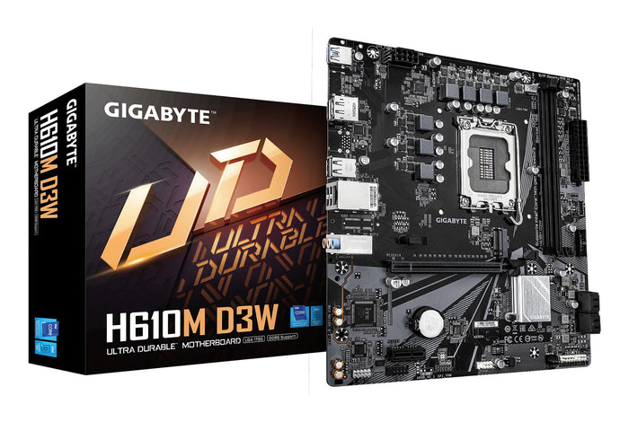 Gigabyte H610M D3W mATX Motherboard | LGA1700 | 2x DDR5 Slots