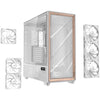 Antec FLUX PRO White EUV ARGB Full Tower PC Case White, Wood | Liquid Cooling Support
