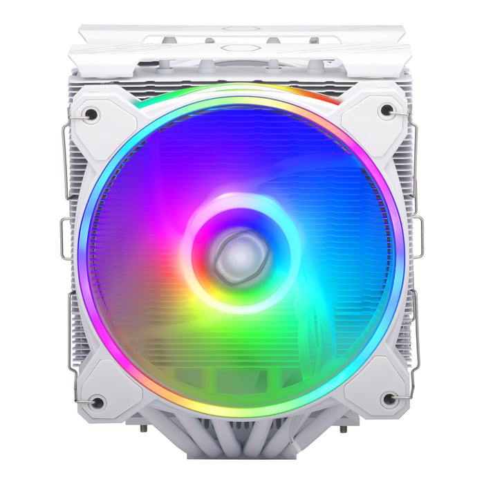 Cooler Master 622 Halo White CPU Cooler | 120mm 2050 RPM 51.88 CFM PWM RGB Rifle bearing White