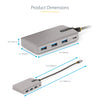StarTech.com 4-Port USB-C Hub with USB-C DP Alt Mode Video Output 4K 60Hz - 3x USB-A, 1x USB Type-C, 100W Power Delivery Pass-Through, USB 3.2 10Gbps, 1ft/30cm Cable, Portable USB Hub