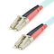 StarTech.com Fiber Optic Cable - 10 Gb Aqua - Multimode Duplex 50/125 - LSZH - LC/LC - 1 m~1m (3ft) LC/UPC to LC/UPC OM3 Multimode Fiber Optic Cable, Full Duplex 50/125µm Zipcord Fiber, 100G Networks, LOMMF/VCSEL,