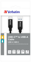 Verbatim 48871 USB cable 1 m USB 3.2 Gen 2 (3.1 Gen 2) USB A USB C Black
