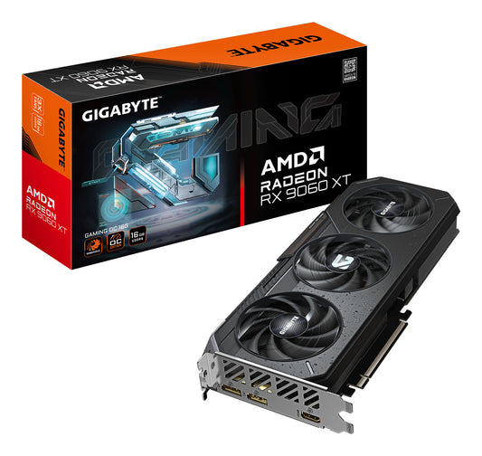 Gigabyte Radeon RX 9060 XT 16 GB GDDR6 Overclocked Graphics Card | PCIe 5.0 x16 | 2 x DP and 1 x HDMI | Active Cooling