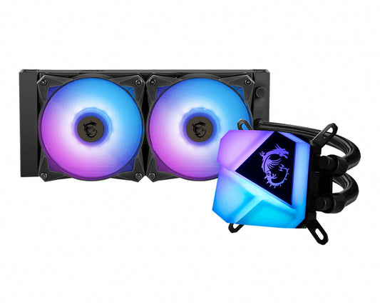 MSI MAG CORELIQUID C240 AIO Liquid Cooler | 240mm 78.73 CFM PWM RGB Dual ball bearing Intel & AMD Compatible Black