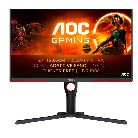 AOC G3 Q27G3XMN 27" 2K Ultra HD Gaming Monitor | 2560 x 1440 180Hz HDMI DP