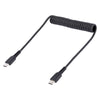 StarTech 20in (50cm) USB C Charging Cable, Coiled Heavy Duty Fast Charge & Sync USB-C Cable, USB 2.0 Type-C Cable, Rugged Aramid Fiber, Durable Male to Male USB Cable, Black