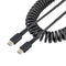 StarTech 20in (50cm) USB C Charging Cable, Coiled Heavy Duty Fast Charge & Sync USB-C Cable, USB 2.0 Type-C Cable, Rugged Aramid Fiber, Durable Male to Male USB Cable, Black