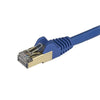 StarTech.com 1m CAT6a Ethernet Cable - 10 Gigabit Shielded Snagless RJ45 100W PoE Patch Cord - 10GbE STP Network Cable w/Strain Relief - Blue Fluke Tested/Wiring is UL Certified/TIA