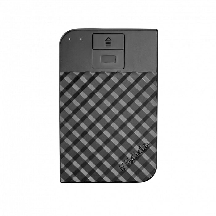 Verbatim Fingerprint Secure Portable Hard Drive 1TB 1 TB Encrypted External HDD | USB 3.2  Black