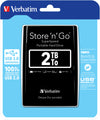 Verbatim Store 'n' Go USB 3.0 Portable Hard Drive 2TB Black 2.05 TB External HDD | USB 3.2  Black