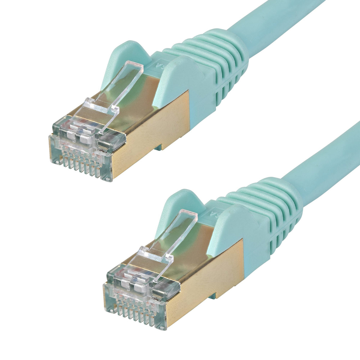 StarTech.com 7.5 m CAT6a Patch Cable - Shielded (STP) - 100% Copper Wire - Snagless Connector - Aqua