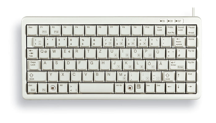 CHERRY Compact Keyboard, QWERTY, 83 keys, Combi USB/PS2, Light Grey Keyboard | Wired, QWERTY, Grey