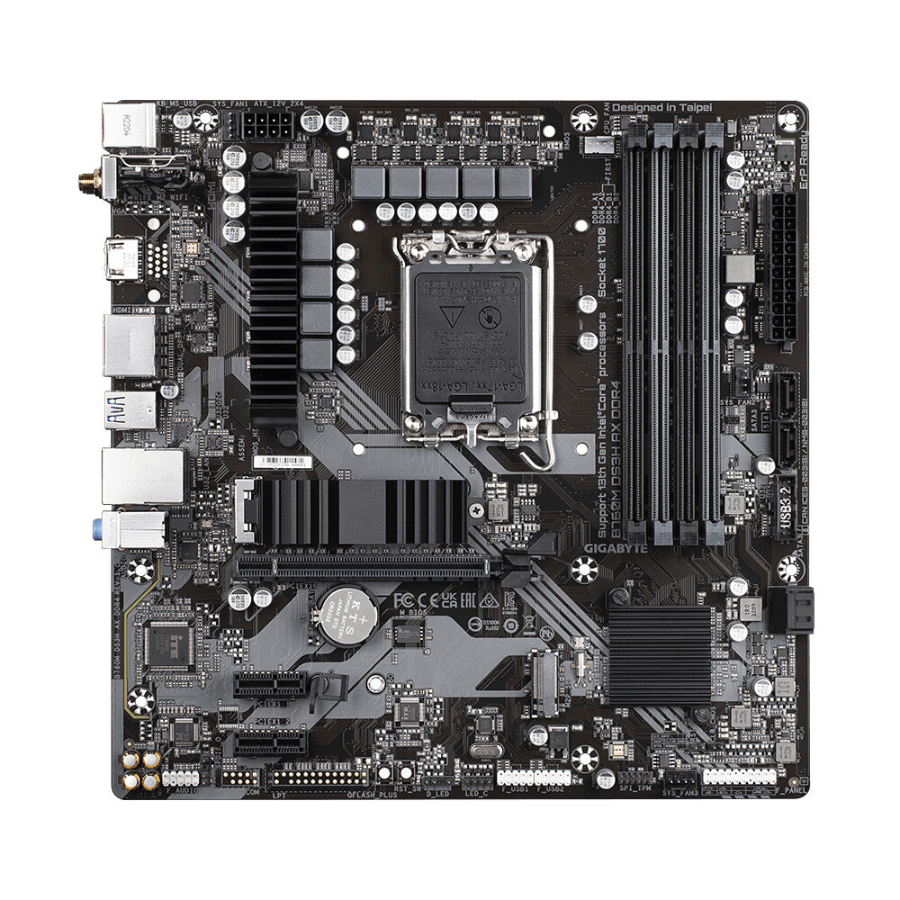 Gigabyte B760M DS3H AX DDR4 micro ATX Intel Motherboard | LGA1700 Socket - 4 x DDR4 Memory Slots