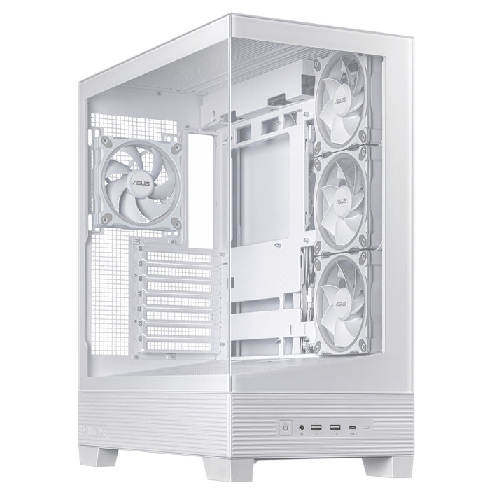 ASUS A31 Plus TG ARGB WHITE Midi Tower PC Case White | Liquid Cooling Support