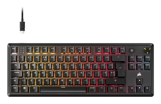 Corsair K70 CORE TKL Mechanical Gaming Keyboard | Wired, QWERTY, Tenkeyless (80 - 87%), Black, Backlit