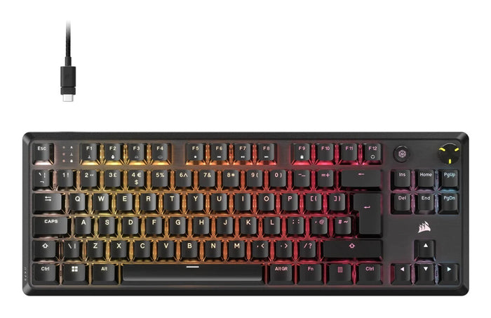Corsair K70 CORE TKL Mechanical Gaming Keyboard | Wired, QWERTY, Tenkeyless (80 - 87%), Black, Backlit