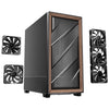 Antec FLUX SE Midi Tower PC Case Black, Wood | Liquid Cooling Support