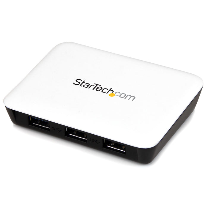 StarTech USB 3.0 to Gigabit Ethernet NIC Network Adapter with 3 Port Hub - White