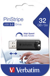 Verbatim PinStripe 3.0 - USB 3.0 Drive 32 GB  - Black