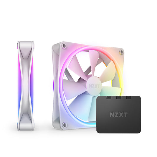 NZXT F140 RGB DUO Twin Pack Case Fan | 140mm 1800 RPM 2.72 CFM RGB White