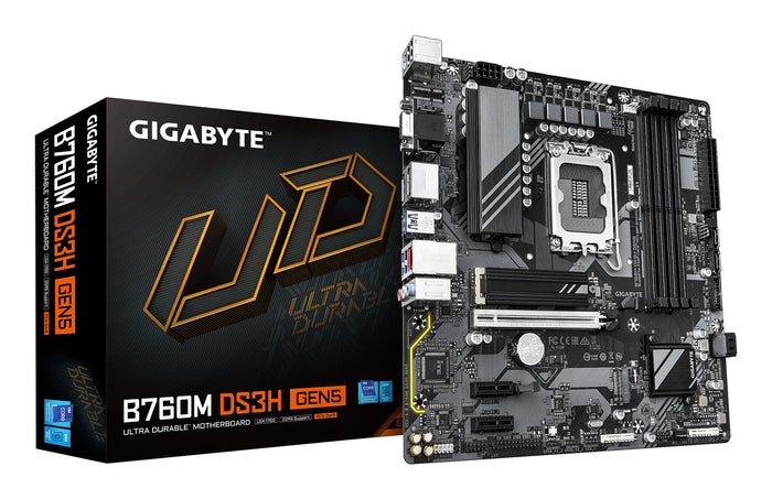 Gigabyte B760M DS3H GEN5 mATX Motherboard | LGA1700 | 4x DDR5 Slots
