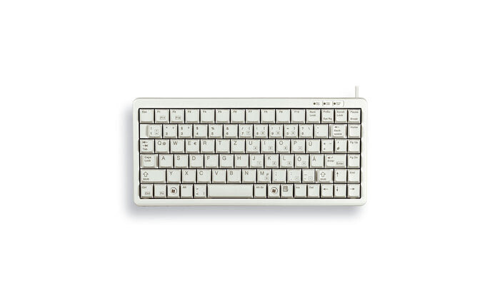 CHERRY G84-4100 COMPACT KEYBOARD Corded, USB/PS2, Light Grey, (QWERTY - UK) Keyboard | Wired, QWERTY, Grey