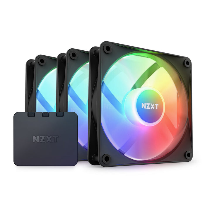 NZXT F120 RGB Core Triple Pack Case Fan | 120mm 1800 RPM 78.86 CFM RGB Fluid Dynamic Bearing (FDB) Black