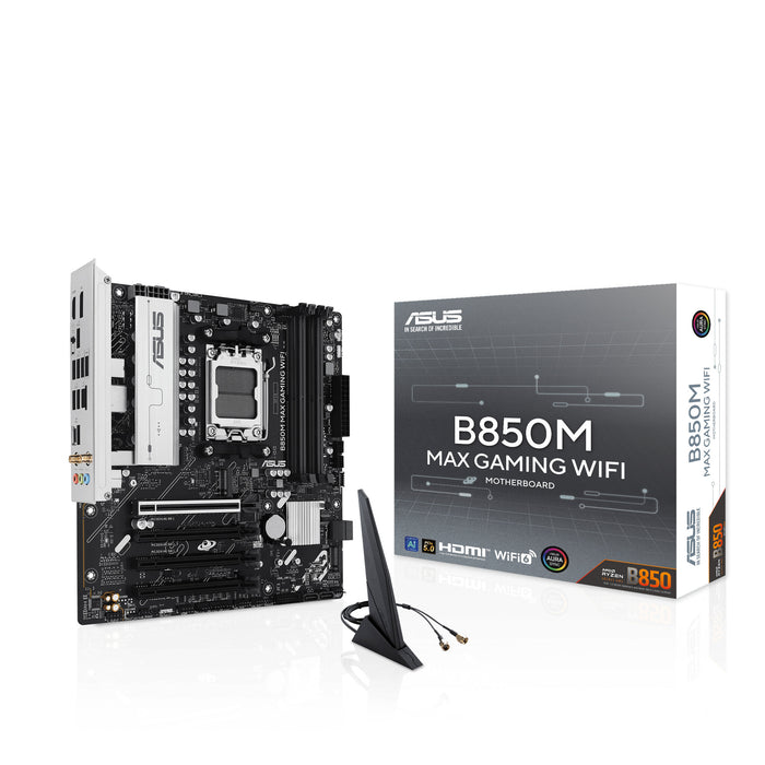 ASUS B850M MAX GAMING WIFI mATX Motherboard | AM5 | 4x DDR5 Slots | Wi-Fi 6