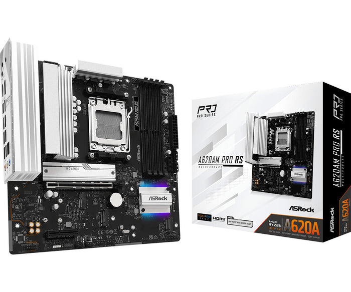 Asrock A620AM Pro RS mATX Motherboard | AM5 | 4x DDR5 Slots