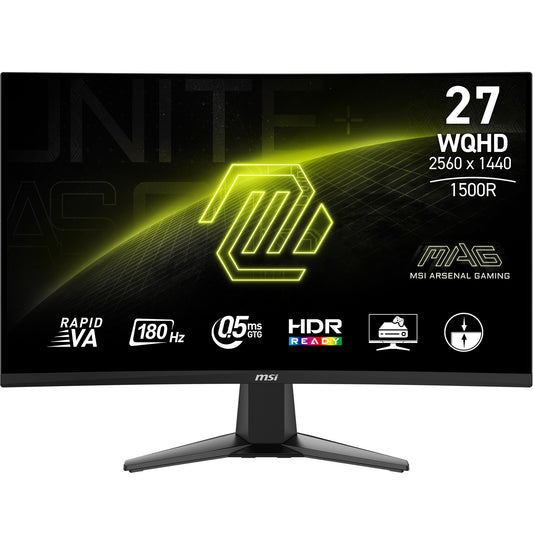 MSI MAG 27CQ6F 27" Quad HD Curved Gaming Monitor | 2560 x 1440 180Hz HDMI DP