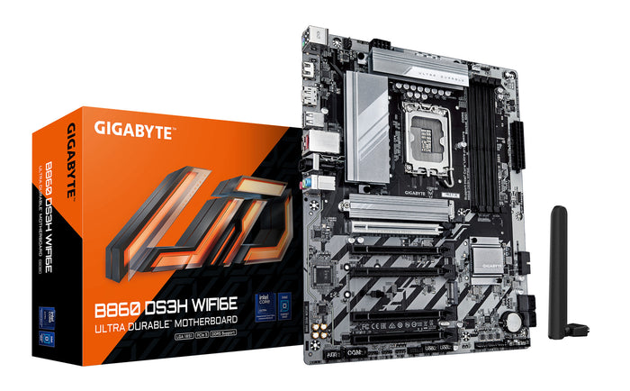 Gigabyte B860 DS3H WIFI6E ATX Motherboard | LGA1851 | 4x DDR5 Slots | Wi-Fi 6E