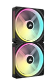 Corsair iCUE LINK QX140 2 Pack Case Fan | 140mm 2000 RPM 82.5 CFM PWM RGB Magnetic levitation bearing Black