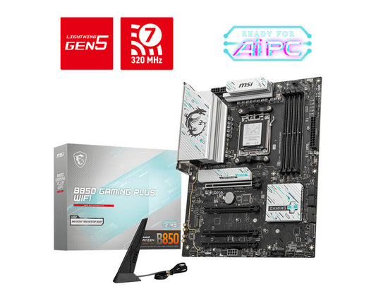 MSI B850 GAMING PLUS WIFI ATX AMD Motherboard | AM5 Socket - 4 x DDR5 Memory Slots