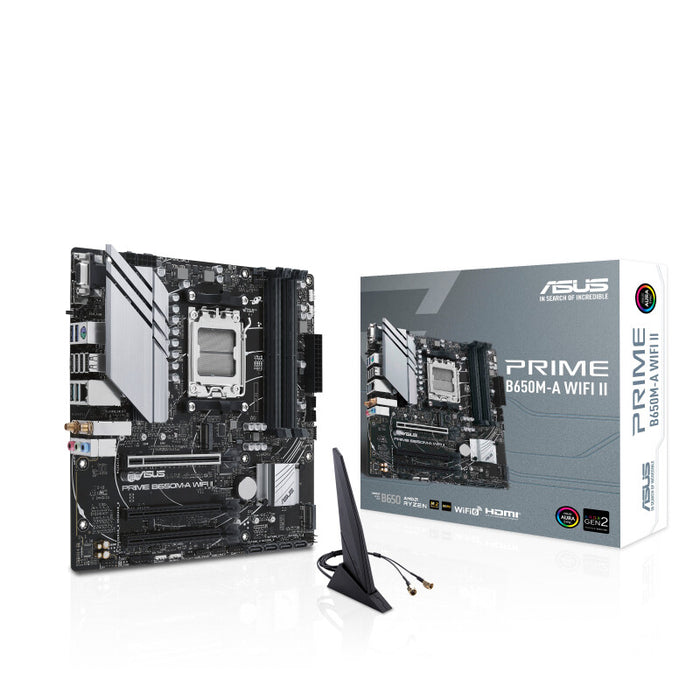 ASUS PRIME B650M-A WIFI II mATX Motherboard | AM5 | 4x DDR5 Slots | Wi-Fi 6
