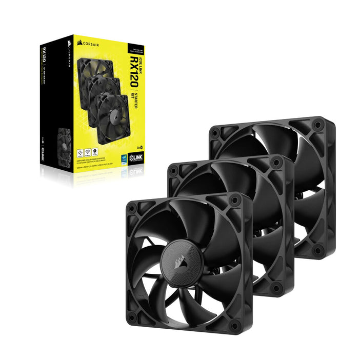 Corsair iCUE LINK RX120 Case Fan | 120mm 2100 RPM 74.2 CFM PWM Black