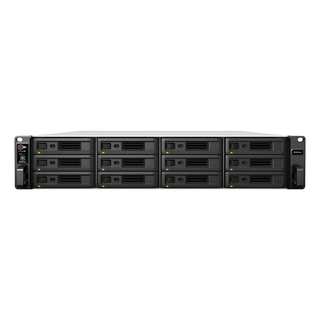 Synology RackStation RS3621xs+ Rack (2U) NAS with 12 x 12TB HAT5300 Drives | 12-bay, HDD & SSD, Intel Xeon D CPU, 8 GB GB RAM, 6 x LAN Ports