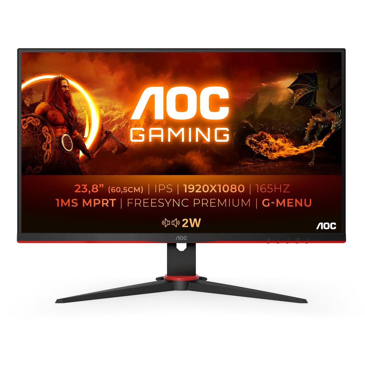 AOC G2 24G2SPAE/BK 24" Full HD Gaming Monitor | 1920 x 1080 165Hz HDMI DP