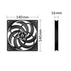 ARCTIC P14 Slim Pressure-optimised Fan | 140mm 1800 RPM 52 CFM PWM Fluid Dynamic Bearing (FDB) Black
