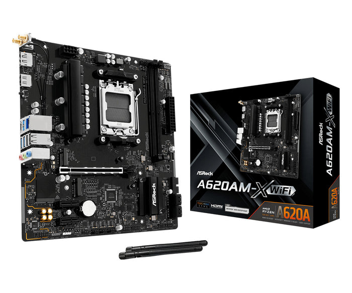 Asrock A620AM-X WiFi mATX Motherboard | AM5 | 2x DDR5 Slots | Wi-Fi 5