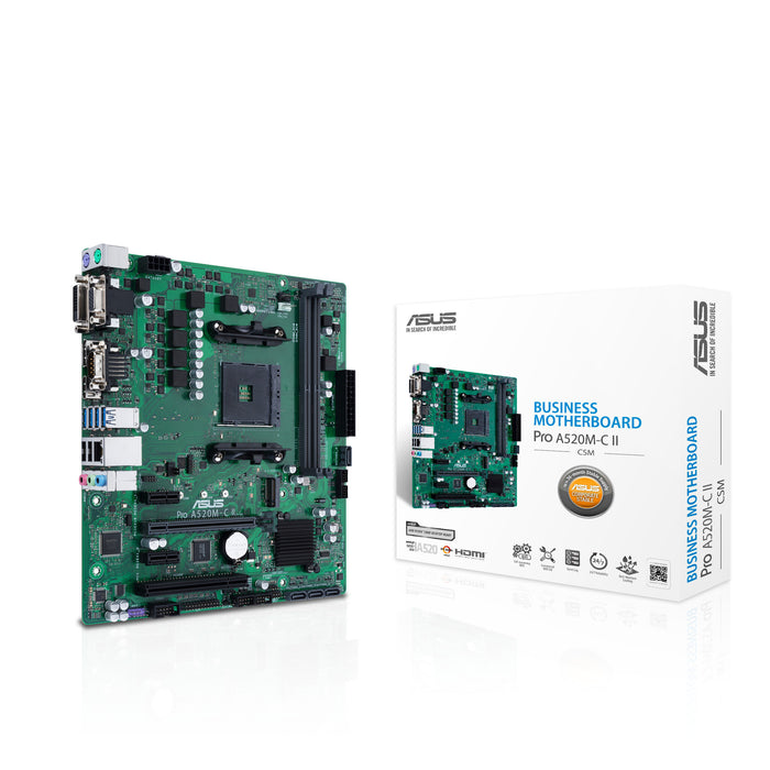 ASUS PRO A520M-C II/CSM mATX Motherboard | AM4 | 2x DDR4 Slots