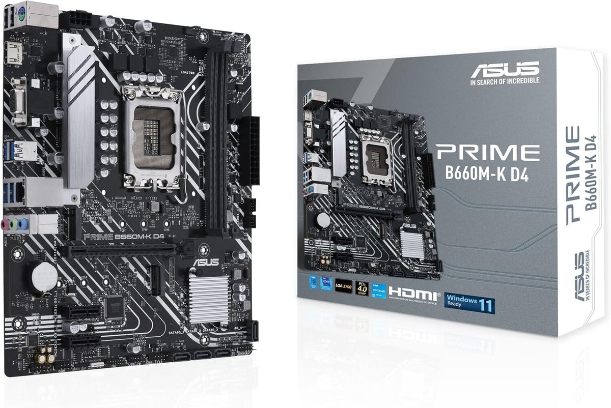 ASUS PRIME B760M-K D4 micro ATX Intel Motherboard | LGA1700 Socket - 2 x DDR4 Memory Slots