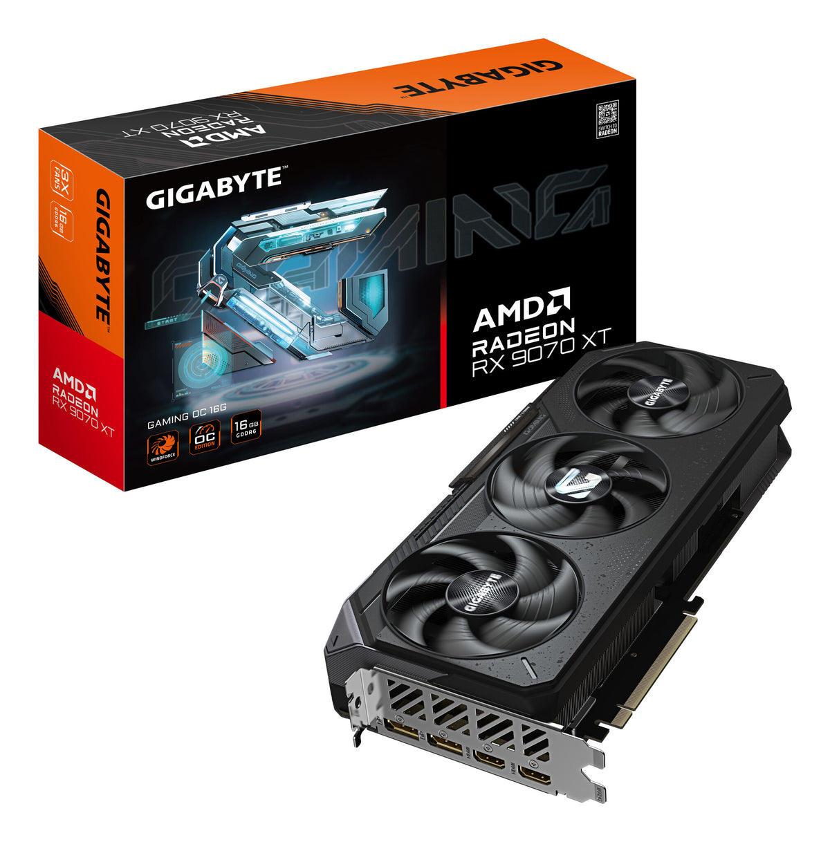 Gigabyte Radeon RX 9070 XT 16 GB GDDR6 Overclocked Graphics Card | PCIe 5.0 | 2 x DP and 2 x HDMI | Active Cooling