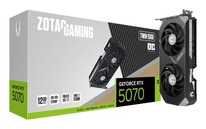 Zotac GeForce RTX 5070 12 GB GDDR7 Overclocked Graphics Card | PCIe 5.0 x16 | 3 x DP and 1 x HDMI | Active Cooling
