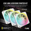 Corsair iCUE LINK LX120 3 Pack Case Fan | 120mm 2400 RPM 69.9 CFM PWM RGB Magnetic levitation bearing White