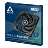 ARCTIC P12 Slim Pressure-optimised Fan | 120mm 2100 RPM 41.1 CFM PWM Fluid Dynamic Bearing (FDB) Black