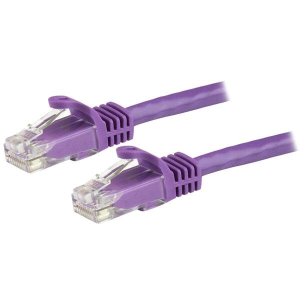 StarTech 15m CAT6 Ethernet Cable - Purple CAT 6 Gigabit Ethernet Wire -650MHz 100W PoE RJ45 UTP Network/Patch Cord Snagless w/Strain Relief Fluke Tested/Wiring is UL Certified/TIA