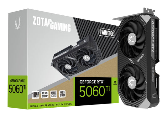 Zotac GeForce RTX 5060 Ti 16 GB GDDR7 Overclocked Graphics Card | PCIe 5.0 x8 | 3 x DP and 1 x HDMI | Active Cooling