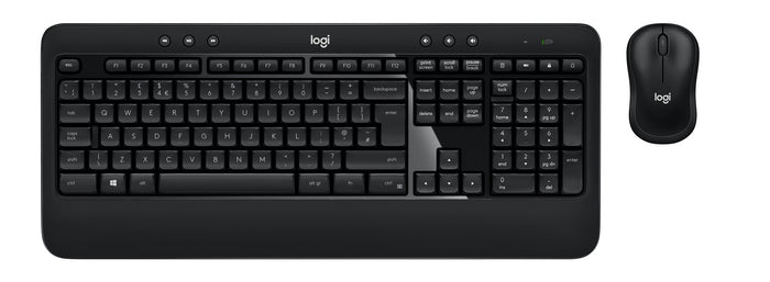 Logitech ADVANCED Combo Wireless Keyboard and Mouse Keyboard | Wired, QWERTY, Black, Mouse Included