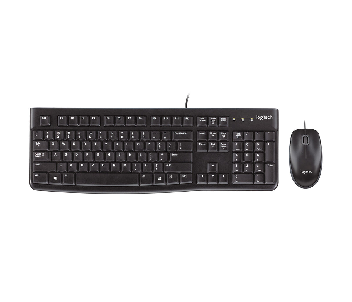 Logitech Desktop MK120 keyboard Mouse included USB QWERTY English Black
