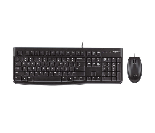 Logitech Desktop MK120 keyboard Mouse included USB QWERTY English Black